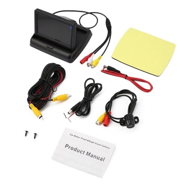 voiture de recul -Kit d'assistance à l'inversion automatique avec écran pliable + caméra de recul à 170 degrés