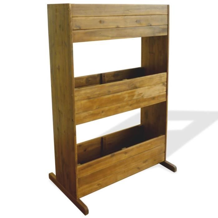 Economique Magnifique Haute qualité Luxueux Jardinière sur 3 niveaux Bois massif d'acacia