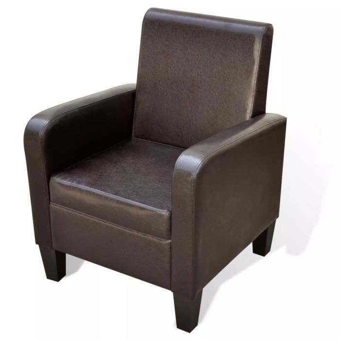 Fauteuil Cuir Fauteuils club, fauteuils inclinables artificiel Marron
