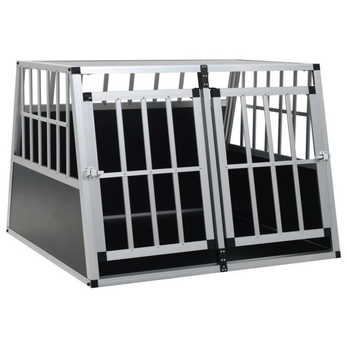 Cage pour chien à double porte 94 x 88 x 69 cm CAISSE DE TRANSPORT