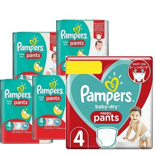 384 x couches bébé Pampers - Taille 4 baby dry pants