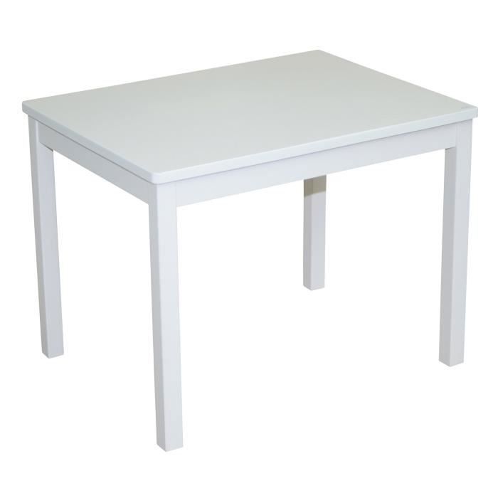 ROBA Table d'Activités pour Enfant en Bois Massif - 51 x 66 x 50 cm - Plateau Laqué Blanc