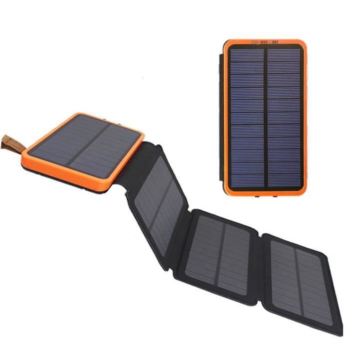 TD® Banque d'alimentation solaire 20000mAh Banque d'alimentation pliante extérieure à charge rapide portable largement compatible