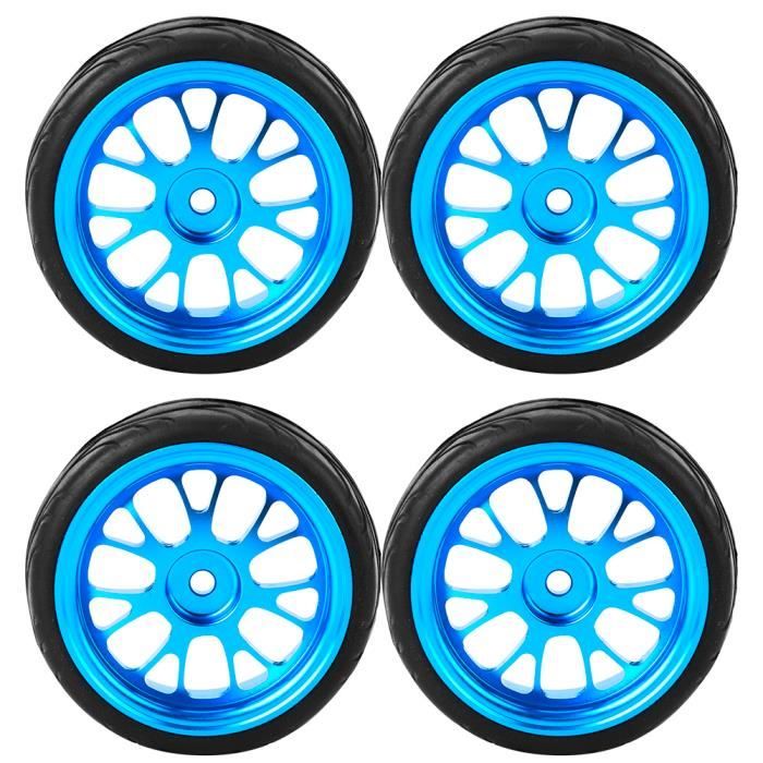 Zerone 1/18 Pneus de voiture Pneus de Roue RC en Forme de Y en Métal Maille Bleu pour WL A959 A979 A969 1/18 Modèle Voiture
