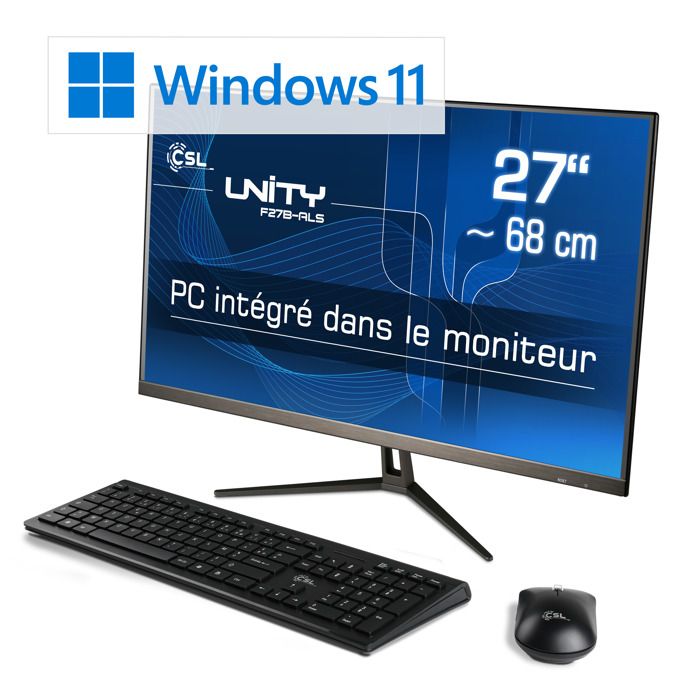 PC tout-en-un - CSL - Unity F27B-ALS - 27 pouces - 2000 Go SSD - 8 Go RAM - Win 11 Pro