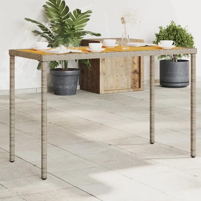 vidaXL Table jardin 115x54 Acacia - vue 2