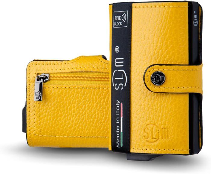 Porte-cartes 22 Pochettes Vertical Porte-cartes Crédit Cuir Veau MJ-Design - 22 Pochettes - Protection RFID - Noir - Format Vertical Portefeuille RFID
