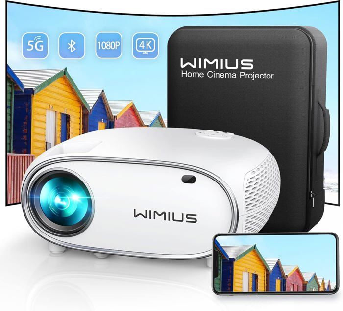 Vidéoprojecteur 4K HIPPUS 15000 Lumens - WiFi 6, Bluetooth 5.2 - 130" Portable Avec Android 11