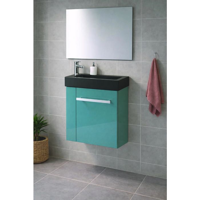 ONDEE ZEN Meuble LAVE MAIN SEYMOUR Lagon avec plan vasque noir