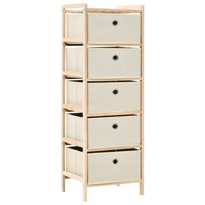 MANGO Étagères de rangement - avec 5 paniers - en tissu 2 pcs - beige cèdre M1752
