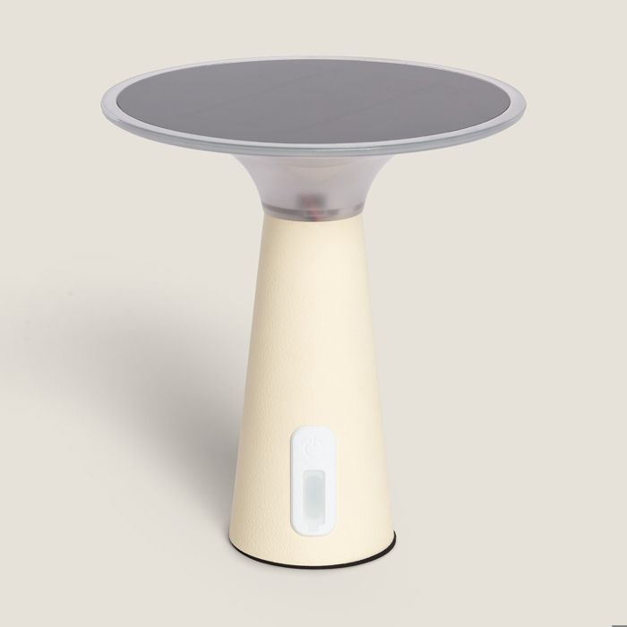 Lampe de Table Solaire dExtérieur LED Portable avec Batterie USB Rechargeable Soucha Beige