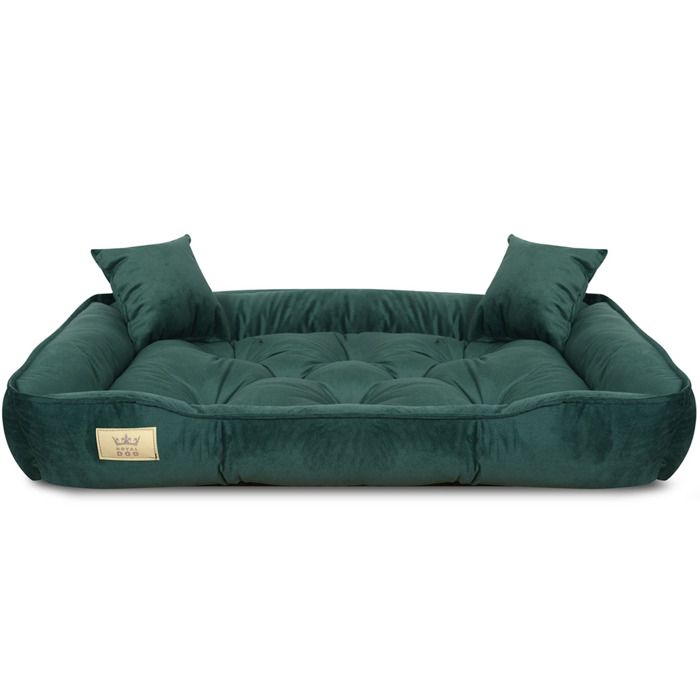 Comparer les prix de Lit Pour Chien EDANTI Prestigious En Velours 115x95 Vert Foncé