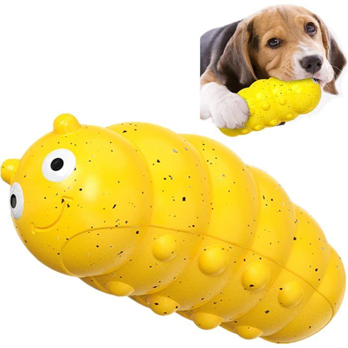 Jouets indestructibles pour chiens jouets à mâcher pour chiens agressifs jouets interactifs puissants et couinants pour(jaune)