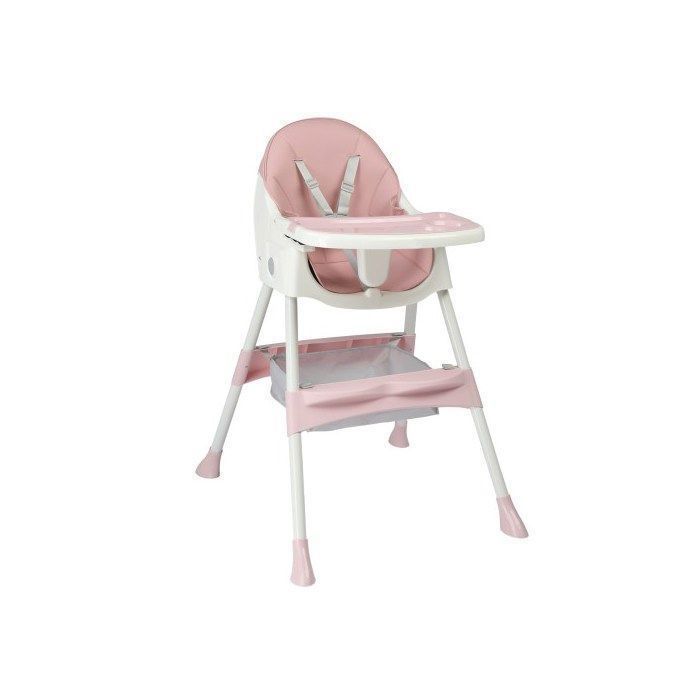 Chaise Haute Bébé 2 En 1 LEADZM - Pliable, 3 Angles, Double Plateau - Roues, Panier - 15 Kg Max (6-36 Mois)