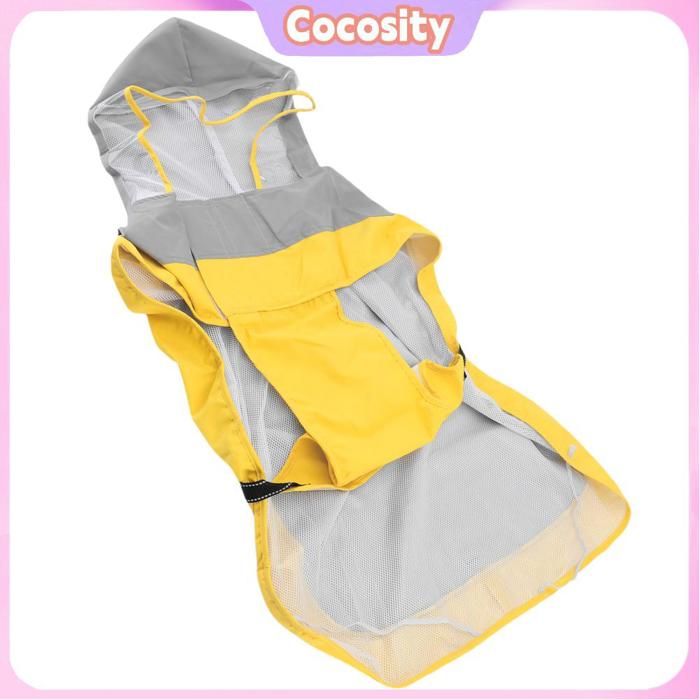 Meilleurs prix pour Cocosity Imperméable pour Grand Chien - Veste de Pluie avec Bandes Réfléchissantes Capuche à Visière PVC Transparente (Taille XL)