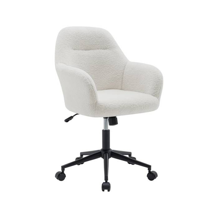 sweeek - Chaise de bureau à roulettes ajustable métal et bouclette STAN sweeek - Chaise de bureau à roulettes ajustable métal et bouclette STAN