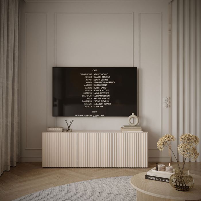 SELSEY  - Meuble Tv Sunds - 150 Cm - Beige Cachemire