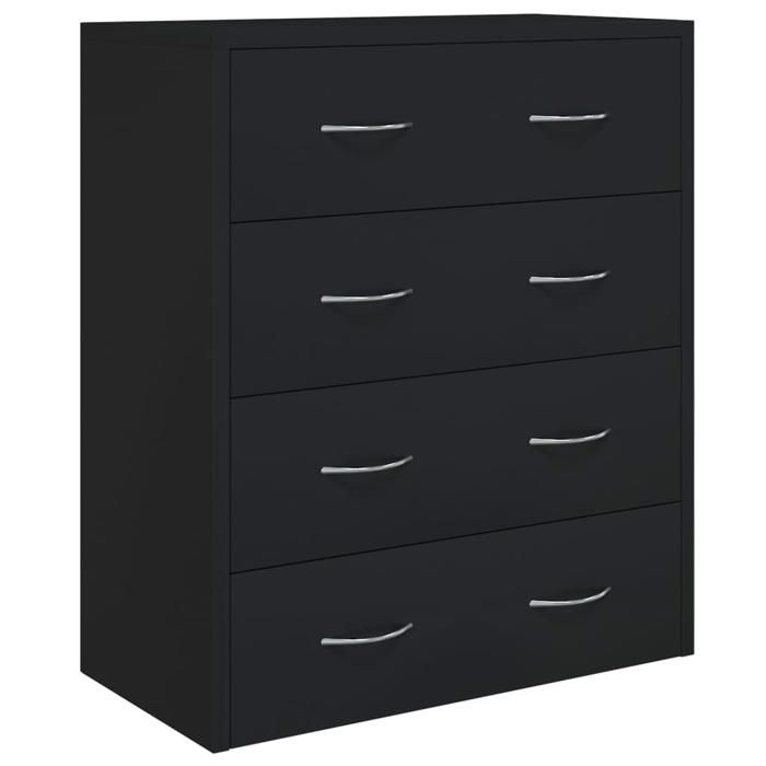 Noir Buffet de rangement - SOLOMOON - Commode salon - avec 4 tiroirs - 60x305x71 cm - Noir FR4481