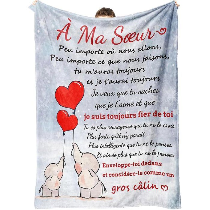 Cadeau Soeur Anniversaire Plaid Couverture Polaire Cadeaux pour Femme Noel Saint Valentin Original Utile Cadeau Multic COUVERTURE