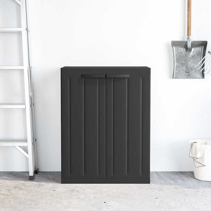 Armoire de rangement dextérieur - vidaXL - Noir - 65x37x85 cm - Polypropylène - Étagère réglable