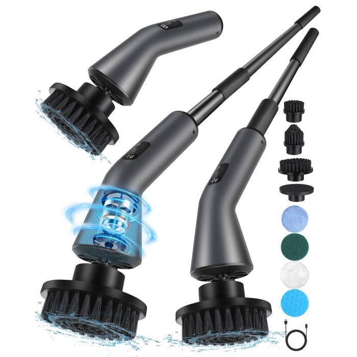 Brosse Nettoyage Electrique [IPX7 Imperméable] Homtronics Brosse Menage ElectriqueConception Pliant pour Salle De BainVoiture