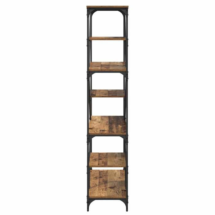 Bibliothèque SOLOMOON CHIC Étagère à livres - Pour salon - Bois Ancien 91x36x176 cm Bois dingénierie BB483