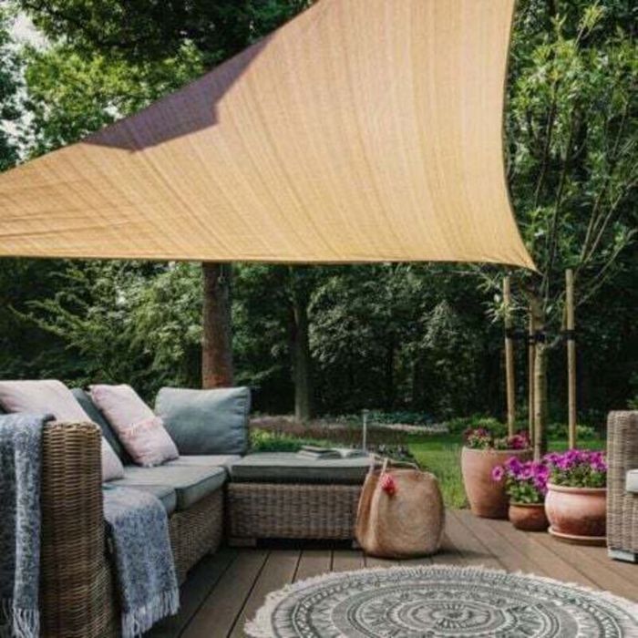 Voile dombrage Triangulaire 3x3x3 m Toile Ombrage HDPE Respirant (185g/㎡) Filet dombrage 3m Résistant 98% Protection Rayons UV p