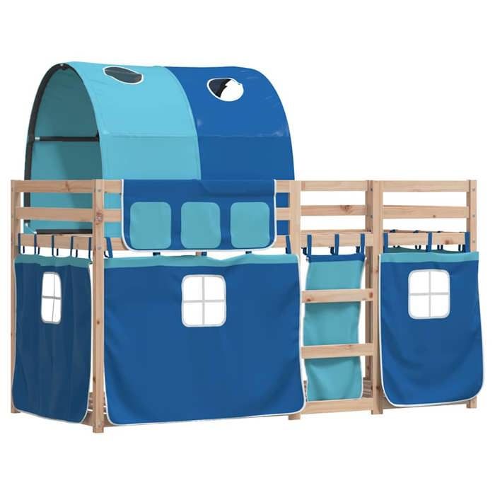 Best 2026Lit 1 places Bleu - 90x190 cm - LEMON® - Lit superposé - sans matelas - 90x190 cm - Bois de - Pin massif 9964754