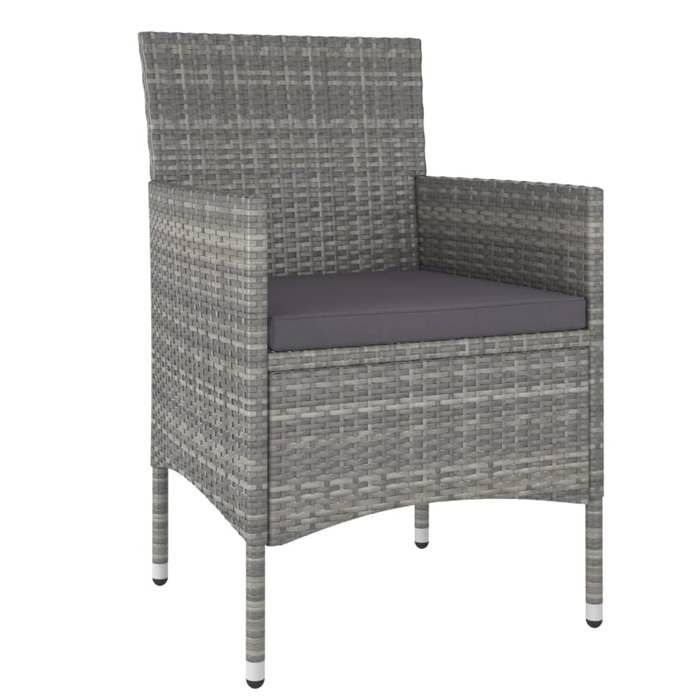 HOT SALE* Ensemble à manger de jardin - 3 pcs - SHIELD - Table de jardin et 2 Fauteuils - Résine tressée Gris 4158631