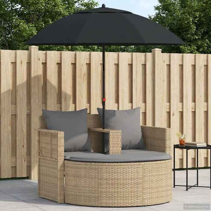 LE SOLDECanapé de jardin 8 pcs Beige et Gris clair polyrotin 168x168x180cm @572536
