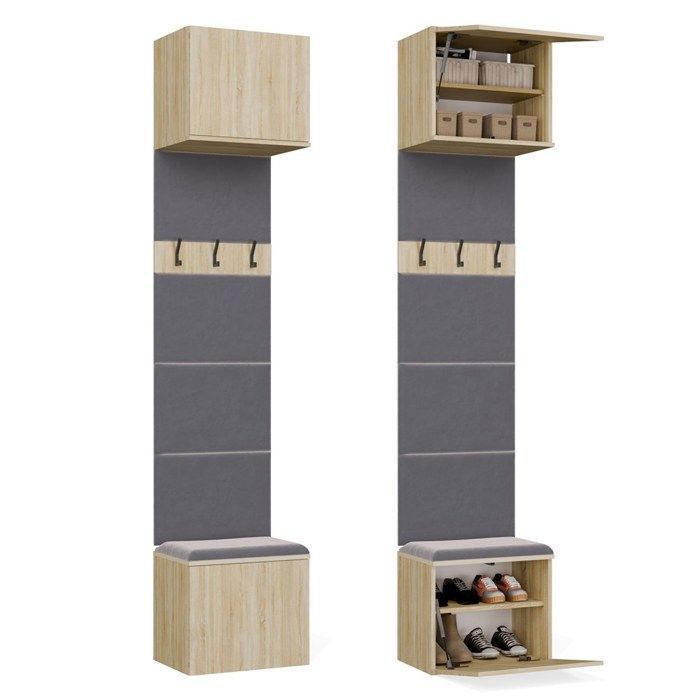 Haga 1w - 1x cintre - étagères - 50x35x238 cm -chêne sonoma