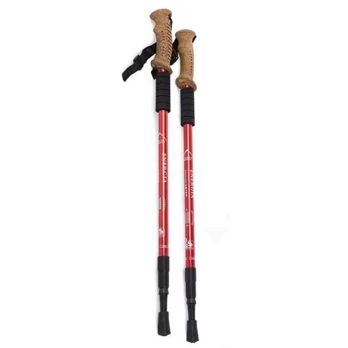 atons de randonnée 135cm bâton de trekking pliable télescopique fibre - BEARWIN - bâtons de trekking rétractables canne de marche