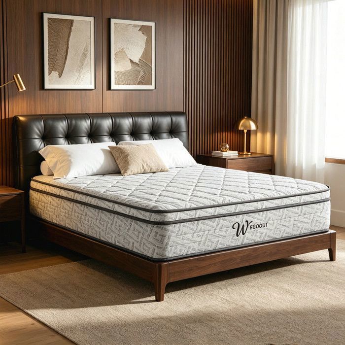 Matelas 140x190 cm Épais 29 cm Sommeil Amélioré Hybride Mousse RH + Mémoire de Forme 10 Zones Soutien Tonique Haute Respirante