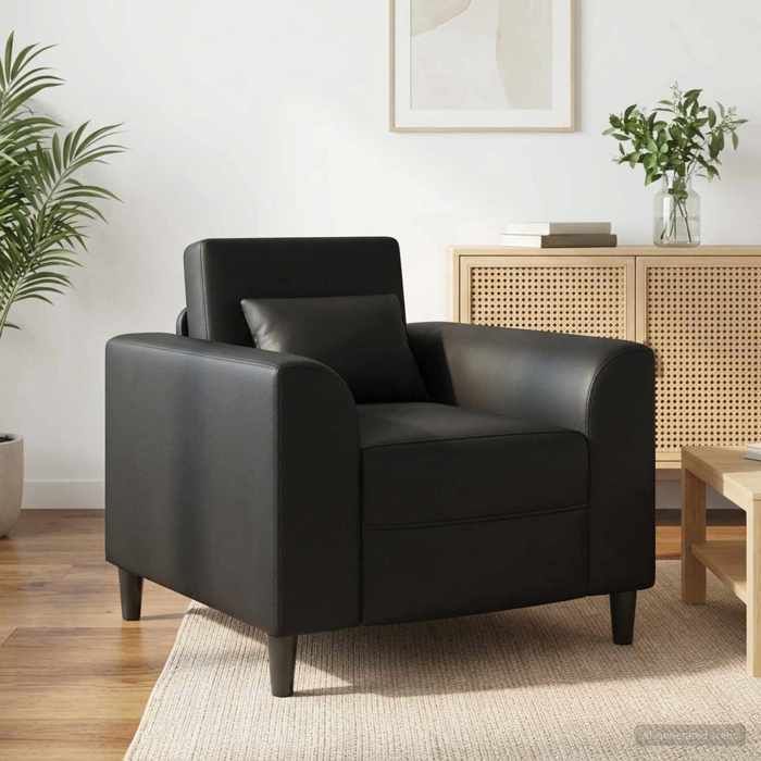 vidaXL Fauteuil Noir Simili cuir 42042473