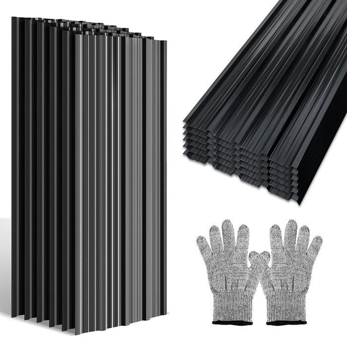 12 pièces Feuille de toiture Draps Galvanisé Feuille trapézoïdale tôle profilée Feuilles de toit Métal Tôle pliée 7 m²