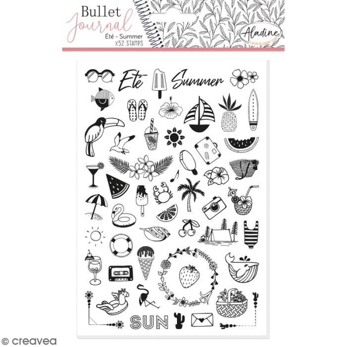 Tampons clear Stampo Bullet Journal - Eté - 52 pcs