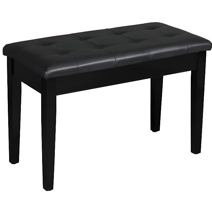 Banc De Piano Double Siège Avec Rangement - Hauteur Réglable Indépendante, Capacité 200 Kg - Blanc, 108x39x48 Cm