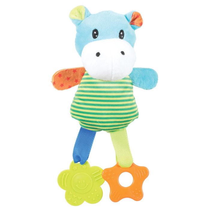 Peluche rio hippopotame vert anneau à mordiller 26 cm jeux pour chiots - animallparadise