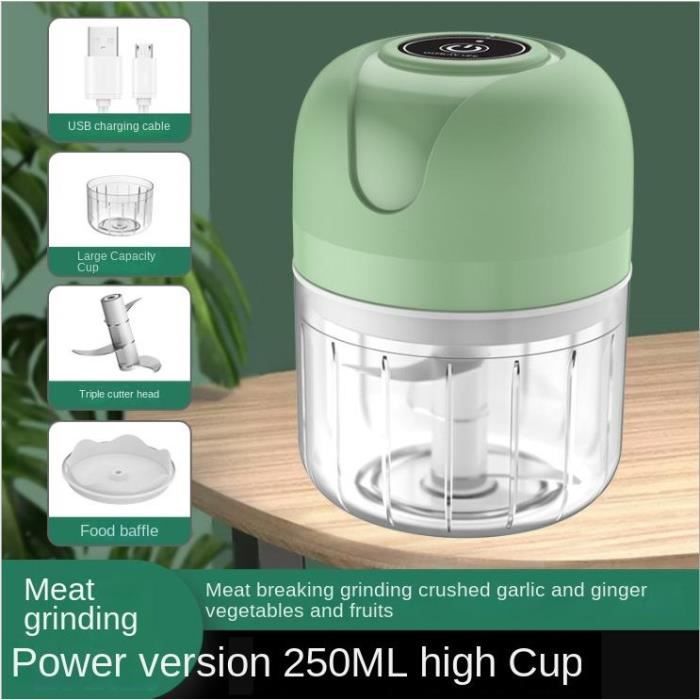 Moulin à légume,Mini robot culinaire électrique sans fil,coupe-légumes  manuel,hachoir,accessoires de cuisine,3 - Green 250ml - Cdiscount Maison