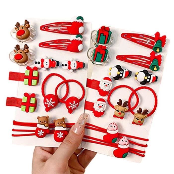 Pinces à Cheveux Festives Pour Fille - Thème Noël, Lot, Neuves Sans Emballage