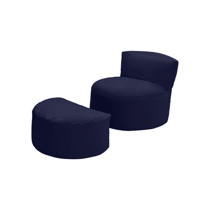 Loft 25 Fauteuil pouf de jeu pour le enfants - Pouf chaise avec repose-pieds - Pouf poire résistant à leau pour salon - Marin