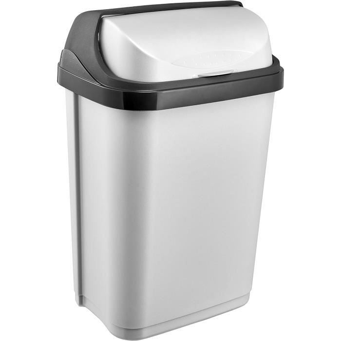 Novaliv Grande poubelle avec couvercle - Poubelle à pédale de 35 l avec système Soft-Close - Stabile et anti-odeurs