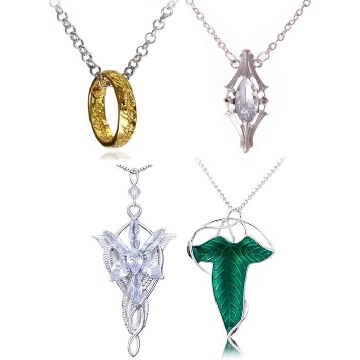 Lot De 4 Colliers Inspirés Du Seigneur Des Anneaux, Inspiré De Lady Arwen, Étoile Du Soir