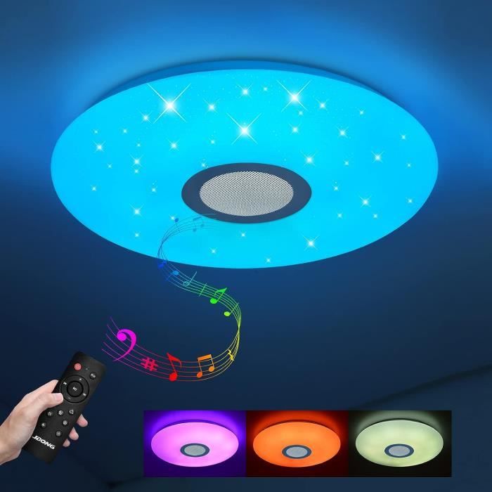 Plafonnier LED Rond Dimmable Avec Télécommande - 24W, 2800lm, IP54, 3CCT, Pour Salon, Salle De Bain, Chambre - 11