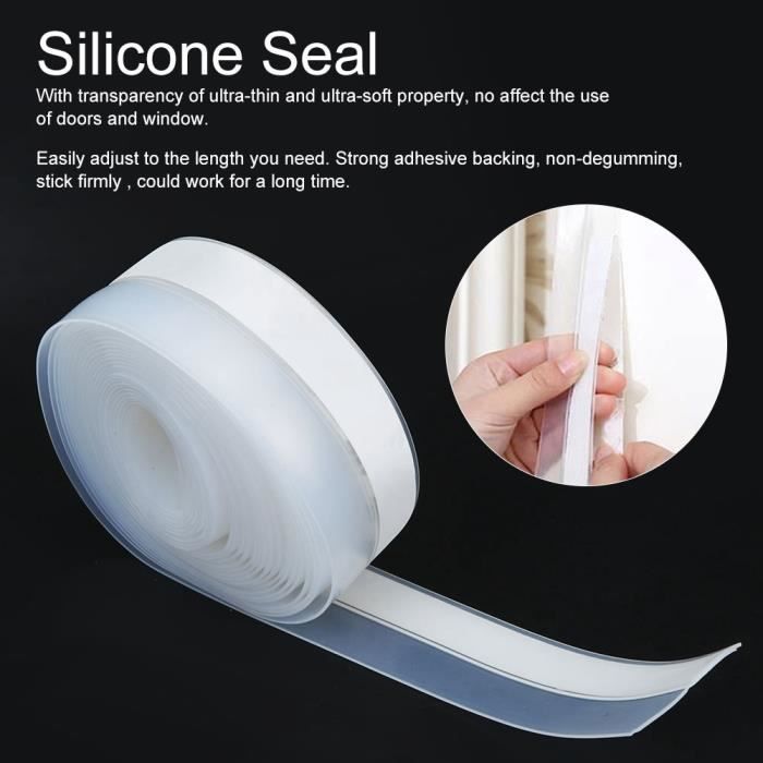 Joint de silicone bande de balayage de joint en silicone autocollant d' étanchéité en silicone pour porte fenêtre (25mm*5m) - REN - Cdiscount  Bricolage