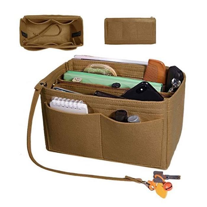 Insertion de sac à main pour organisateur - Sac en feutre pour sac à main à l'intérieur avec fermeture à glissière, fourre-tout mult