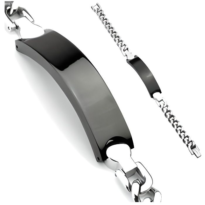 Bracelet - Acier - Noir - 22cm