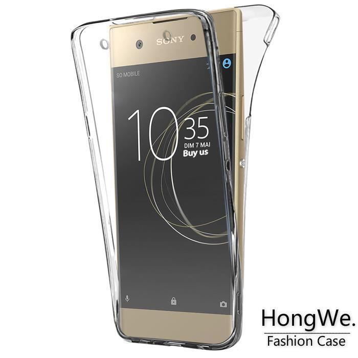 Coque Xperia XA1 Coque 360 Degres Protection Integral Anti Choc Buyus Coque Gel Sony Xperia XA1 5 Pouces Etui Extra Mince Transparent Invisible pour Sony Xperia XA1