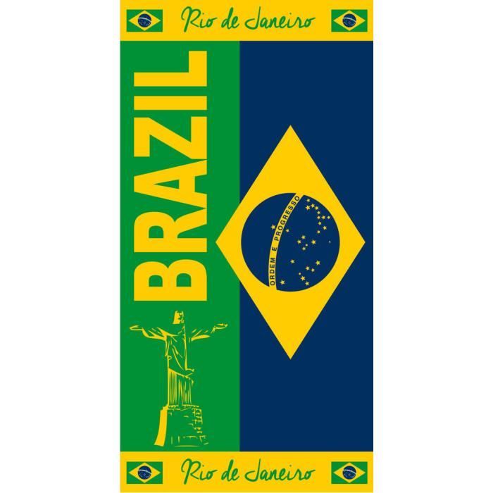 Drap De Plage Bresil Serviette Eponge Velours Jacquard