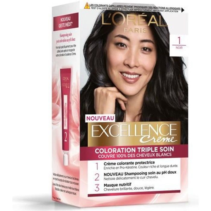L Oreal Paris Excellence Creme Coloration 1 Noir Cdiscount Au Quotidien